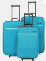 METRONAUT  Soft Body Set of 3 Luggage 2 Wheels - FRILL Set-3 (30 Inch+26 Inch+ 22 Inch) - Teal