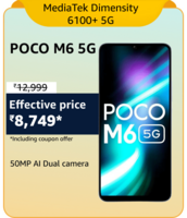 POCO M6 5G (Orion Blue, 4GB RAM, 128GB Storage)