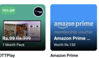Get Rs.150 Amazon Prime by using 5 Paytm cashback points
