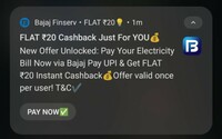 Electricity bill Payment Flat 20 cashback || Bajaj pay upi || User specific 