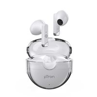  pTron Bassbuds Fute TWS Earbuds with Mic, Bluetooth V5.1 Wireless Headphones, 13mm Driver, 25Hrs Playtime, Snug-Fit in-Ear Buds, Touch Control, Voice Assistant & Type C Fast Charging (Pearl White) 