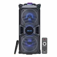 AKAI PartyMate Pro PM-50P | 50W RMS| Karaoke Bluetooth Outdoor Party Speaker With Wireless Mic | 4000mAh Battery Upto 6Hrs Playtime