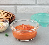 La Opala, Cook Serve Store, Borosilicate Storage Container, Mini Round with Lid 235 ml, 1 pc, Transparent