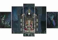 SAF paintings Set of 5 Tirupati Balaji with Laxmi Religious modern art 