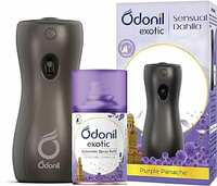 DABUR Odonil Exotic Automatic Spray - 225ml | Machine + 1 Refill | Sensual Dahlia | 2x Long Lasting | 2200 Sprays Guaranteed | Lasts upto 60 days