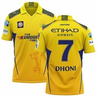 CSK Jersey MS Dhoni 7 - Chennai Cricket Team Half Sleeve Jersey 2023/2024_Boys & Men