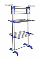 Mega stand Clothes Stand for Drying with 6 Wheels (Royal Blue)