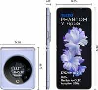TECNO Phantom V Flip 5G (Mystic Dawn 8GB RAM, 256GB Storage) | 45W Fast Charging | 32 MP Selfie, 64 Rear Camera| 6.9" Flexible, 1.32" Secondrary AMOLED