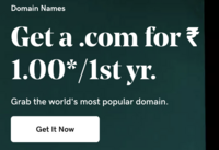 Get .com domain for Re.1 Only