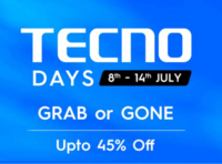 Tecno Days [8-14 July] - Upto 45% off + upto 25000 coupon Discount & Free Amoled Watch / EarBuds with select models