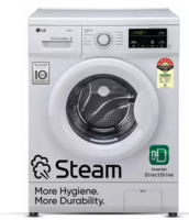 LG 8 kg with Steam,inverter Fully Automatic Front Load Washing Machine with In-built Heater White  (FHM1408BDW)
