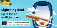 Upto 15% off on Domestic Flights & upto Rs.6000 off International Flights 