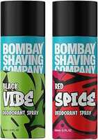 Bombay Shaving Company Body Spray for Men, 150ml each (Pack of 2) - Red Spice and Black Vibe (Packaging may vary)