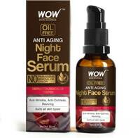 WOW SKIN SCIENCE Anti Aging Night Face Serum - OIL FREE - Anti Wrinkle, Anti Dullness, Reviving - No Parabens, Silicones & Color - 50mL  (50 ml)