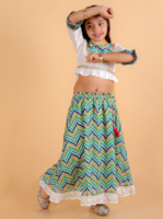 BAESD BAESDGirls Leheriya Printed Gotta Patti Foil Ready to Wear Lehenga & Blouse With Dupatta