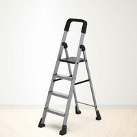 Asian Paints TruCare Home Superior 4-Steps Ladder, Foldable with Slip-Resistant Wide Aluminum Steps, Heavy Duty with Anti-Skid Feet, Double-Locking Technology for Safety Hand Grip