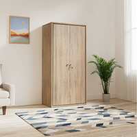 Amazon Brand - Solimo Raptor Engineered Wood 2 Door Wardrobe (Rustic Oak Finish)