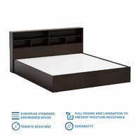 Amazon Brand - Solimo Madray King Size Engineered Wood Bed with Box & Headboard Storage (Wenge)
