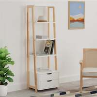 Amazon Brand - Solimo Ares Engineered Wood Bookshelf (2 Drawers and 4 Shelves, White Finish)