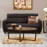  Home Centre Emily Fabric 3 Seater Polyester Sofa (Brown) 