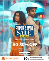 Super Saver Sale 50-80% Off + 10% Off on BOB, ICICI & Kotak Credit Cards (13th - 21st July)