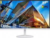 Acer SA272E 27 Inch Full HD IPS Ultra Slim (7.2mm Thick) Backlight LED LCD Monitor I Zero Frame I 100Hz Refresh I 1 MS VRB I AMD Free Sync I 1xHDMI 1xVGA I Stereo Speakers I Eye Care I White
