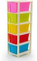 J K INTERNATIONAL 5 Compartments Plastic Modular Drawer  (Multicolor)