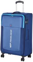 VIP Suprema 79cm Softsided Large Size Polyester 8 Spinner Wheels Blue Suitcase