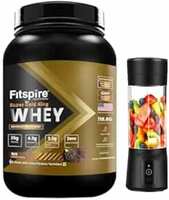 Fitspire Super Gold King Whey Isolate Protein | 25g Protein | 4.4g BCAA | 100% Authentic & No Adulteration | Muscle Growth & Recovery | DigeZyme For Easy Digestion| Free Blender (Royal Coffee,1 kg/2.2 lb, 30 Servings)