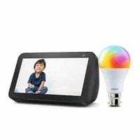 Amazon Echo Show 5 (2nd Gen) Black with Wipro Simple Setup 9W LED Smart Color Bulb