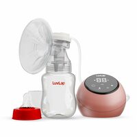 Luvlap Adore Electric Breast Pump with 2 Phase Pumping, Rechargeable Battery, 2pcsBreast pads free, Soft & Gentle, BPA Free