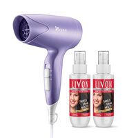 Syska Hair Dryer + Livon Hair Serum (100ml x 2)
