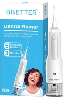Amazon Sample @999 BBETTER Cordless Dental Flosser with 5 Flossing Modes and 3 Nozzles 170 ml Water Tank | Portable & USB Rechargeable IPX7 Waterproof Oral Flosser 