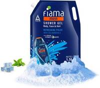 [price drop] FIAMA Men Body Wash Shower Gel (1.5 L) Refreshing Pulse Value Pouch, For Moisturized Skin  