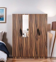 Maya 4 Door Wardrobe In Vintage Sheesham Finish With Mirror