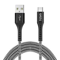 AirCase Tizum Nylon Braided Usb To Micro 2A Charging Cable For Android Phones,Laptop,Printer,Silver Plated Connectors,Data Sync&2A Charging Cable,480Mbps Data Sync,1.2M,Black