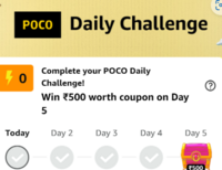 Complete Poco Daily Challenge & Win Rs.500 worth coupon on Day 5th 