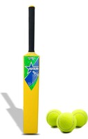 StarX Thrill Fox Heavy Duty First Grade HD Plastic Cricket Bat with Balls, 8 Number (Bat + 3 Balls Only)
