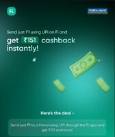 151 cashback on 1 rupee UPI - FI