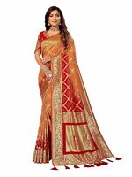 MANOHARI Banarasi Silk Traditional saree with Unstitch Heavy Blouse Piece