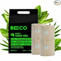 Beco Eco Friendly - Tissue Roll/ Toilet Tissue Paper (3 Ply) - 4 Rolls ( 220 Pulls Per Roll )