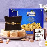 TIED RIBBONS Rakhi for Brother with Sweets Gift - 1 Rakhi with Soan Papdi Box Assorted Gift Box  (Multicolor)