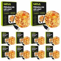 Gizga Copper LED Fairy String Lights with USB, High Brightness, Low power consumption