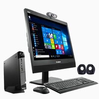 (Refurbished) Lenovo thinkcentre i5 Tiny PC Full Set M93p (8GB RAM/500GB HDD/19" LED Monitor) + Keyboard & Mouse/Wifi/Webcam with Mic/Dual Speaker/USB/Wind10