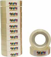 CELLUX 12 Rolls Gold Transparent Tape Refills, Clear Tape, Cello Tape, All-Purpose Transparent Glossy Tape for Office, Home, School - 0.5" Inch X 9 Meter Per Roll
