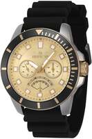 Invicta Silicone Analog Gold Dial Men Watch-46932, Black Band