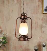 Tu Casa Ntu-138 Milky Glass Hanging Lantern by Holder Type B-22 (Bulb Not Included) - White