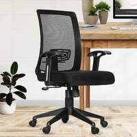 Da URBAN® Elite Mid-Back Revolving Mesh Ergonomic Chair for Home & Office with Tilt Lock Mechanism, Armrest & High Comfort Seating (Black)