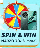 Amazon weekly Spin and win chance to win Narzo 70x