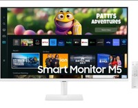 SAMSUNG M5 27 inch Full HD VA Panel with embedded TV Apps, PC-less productivity with Samsung DeX, Office 365, Google Duo app, and IoT Hub, Built-in Speakers, Ultrawide Game View Smart Monitor (LS27CM501EWXXL)